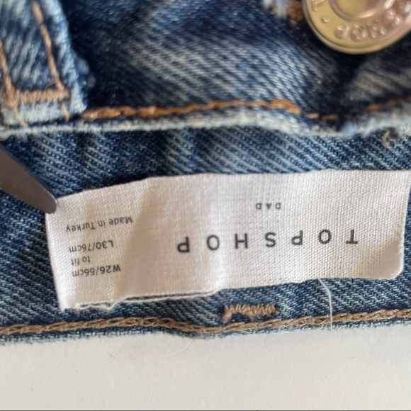 TOPSHOP Button Fly Ripped Dad Jeans size 26x30 - Picture 7 of 8